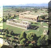 The archeological site of the temples of Paestum